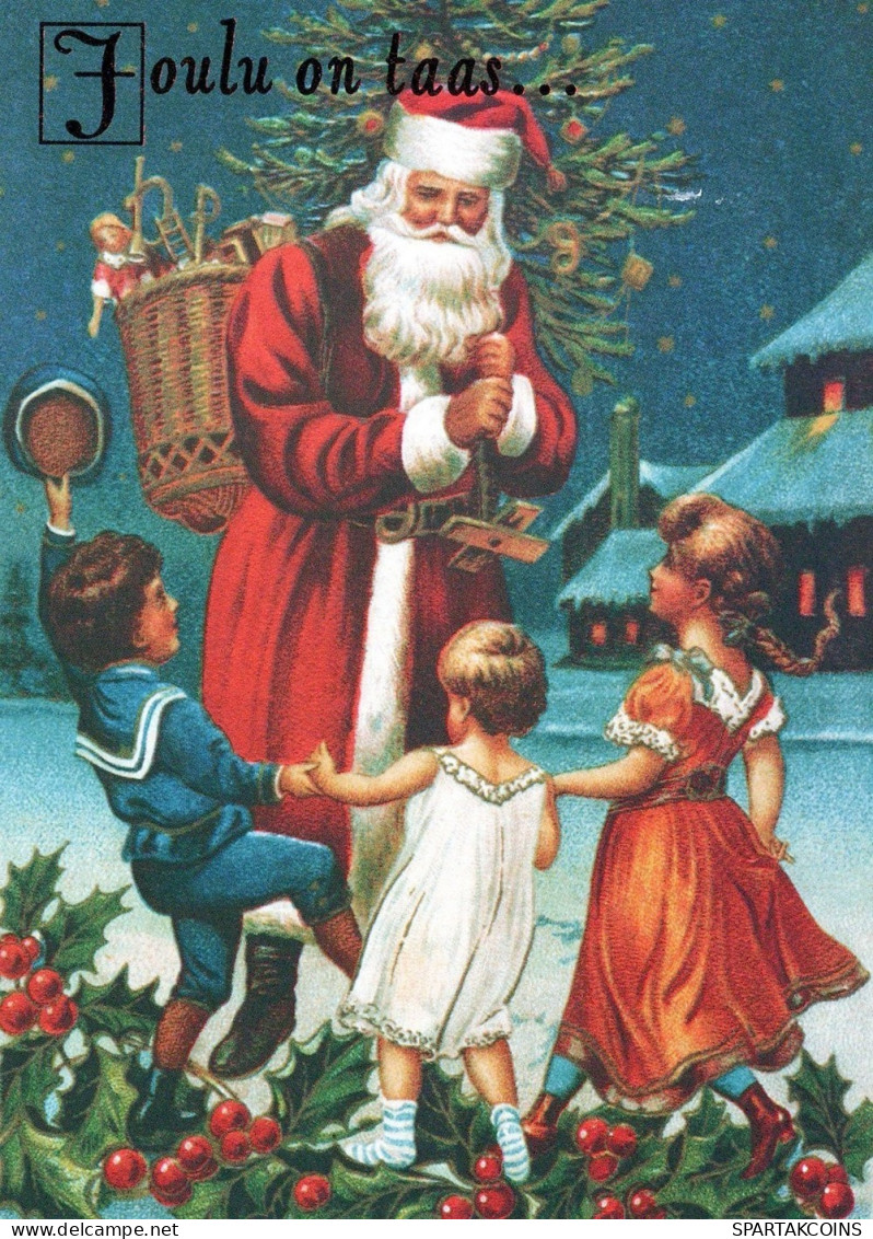 BABBO NATALE BAMBINO Natale Vintage Cartolina CPSM #PAK338.IT - Santa Claus