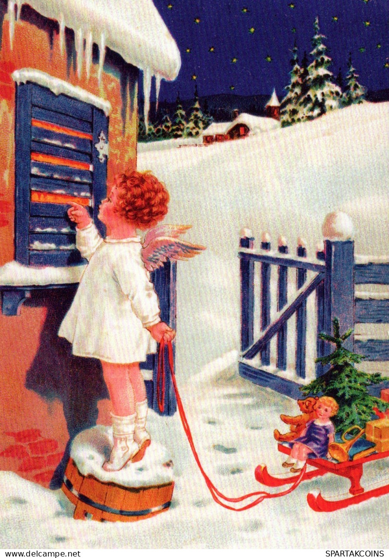 ANGELO Buon Anno Natale Vintage Cartolina CPSM #PAJ359.IT - Engelen
