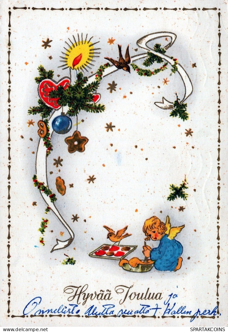 ANGELO Buon Anno Natale Vintage Cartolina CPSM #PAJ236.IT - Anges