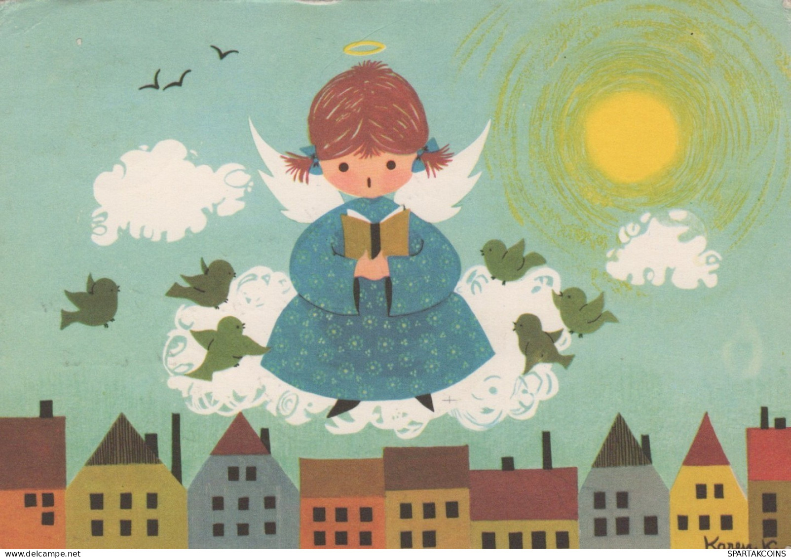 ANGELO Buon Anno Natale Vintage Cartolina CPSM #PAH093.IT - Engelen