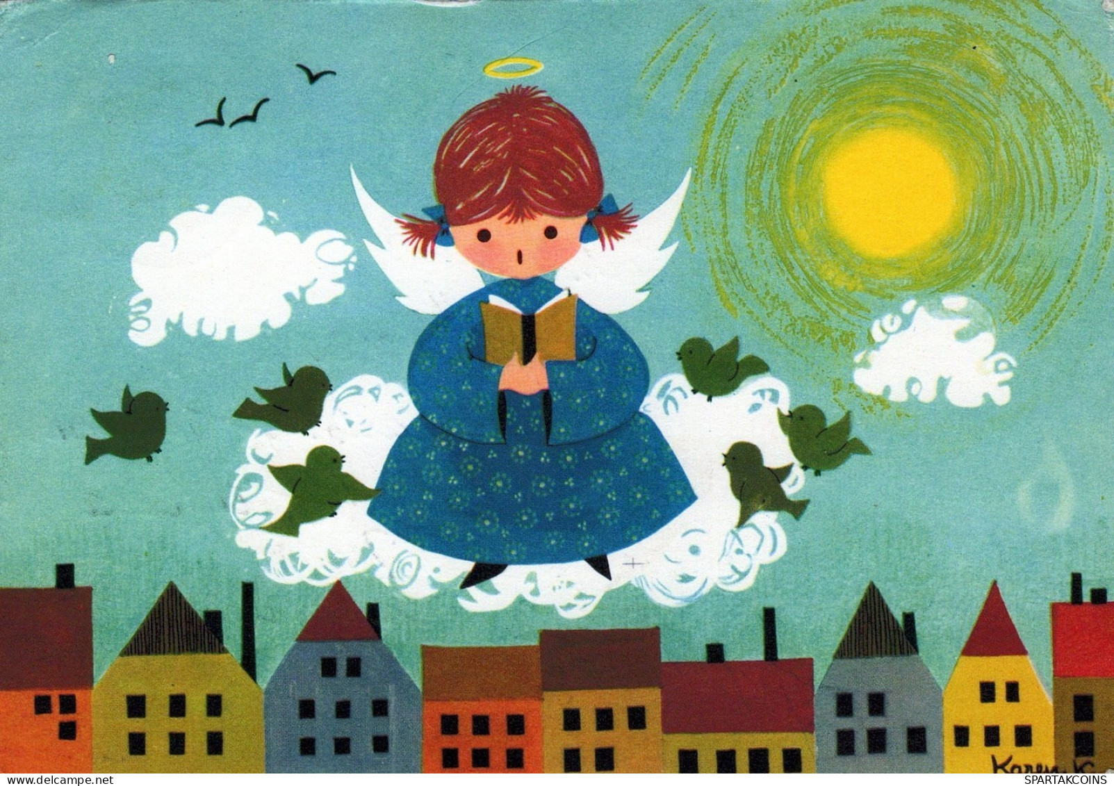 ANGELO Buon Anno Natale Vintage Cartolina CPSM #PAH093.IT - Engelen