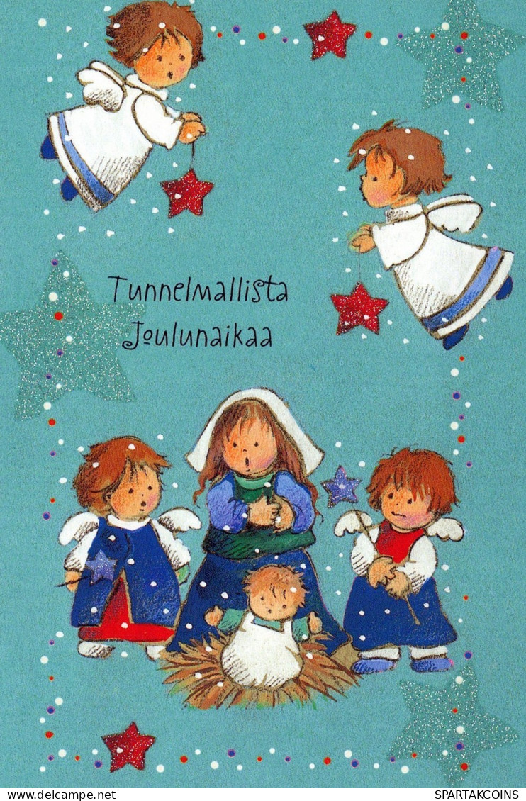 ANGELO Buon Anno Natale Vintage Cartolina CPSM #PAH722.IT - Engelen