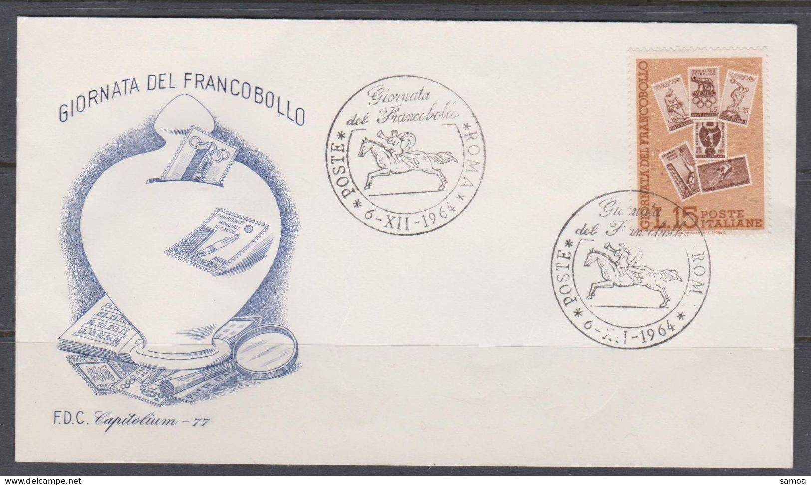 Italie FDC 1964 915 Journée Du Timbre Timbres Sur Timbre Fond Gris - FDC