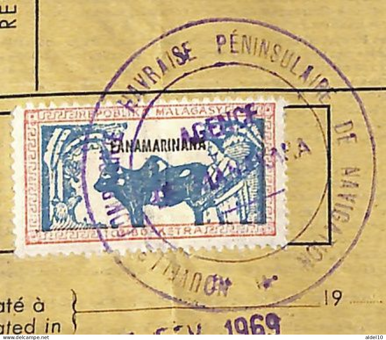 Connaissement Manakara à Marseille 1969 Avec Timbre De Contrôle - Madagascar (1960-...)