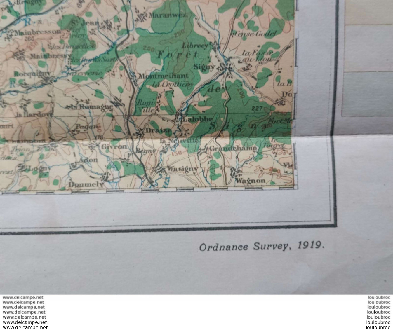 RARE CARTE FINAL BRITISH OFFENSIVE AUGUST-NOVEMBER 1918 NORD DE LA FRANCE  84 X 70 CM SURVEY 1919 TOILEE - 1914-18