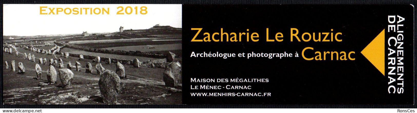 FRANCIA 2018 - SEGNALIBRO / BOOKMARK - ZACHARIE LE ROUZIC - ARCHEOLOGUE ET PHOTOGRAPHE A CARNAC - I - Lesezeichen