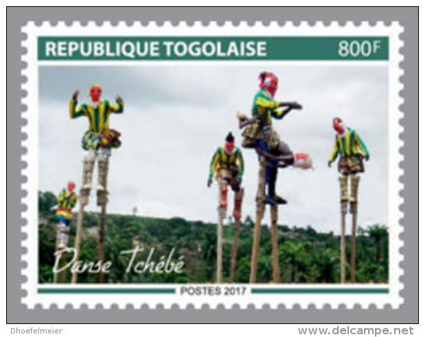 TOGO 2017 MNH** Tchebe Dance 1v - OFFICIAL ISSUE - DH1803 - Danse