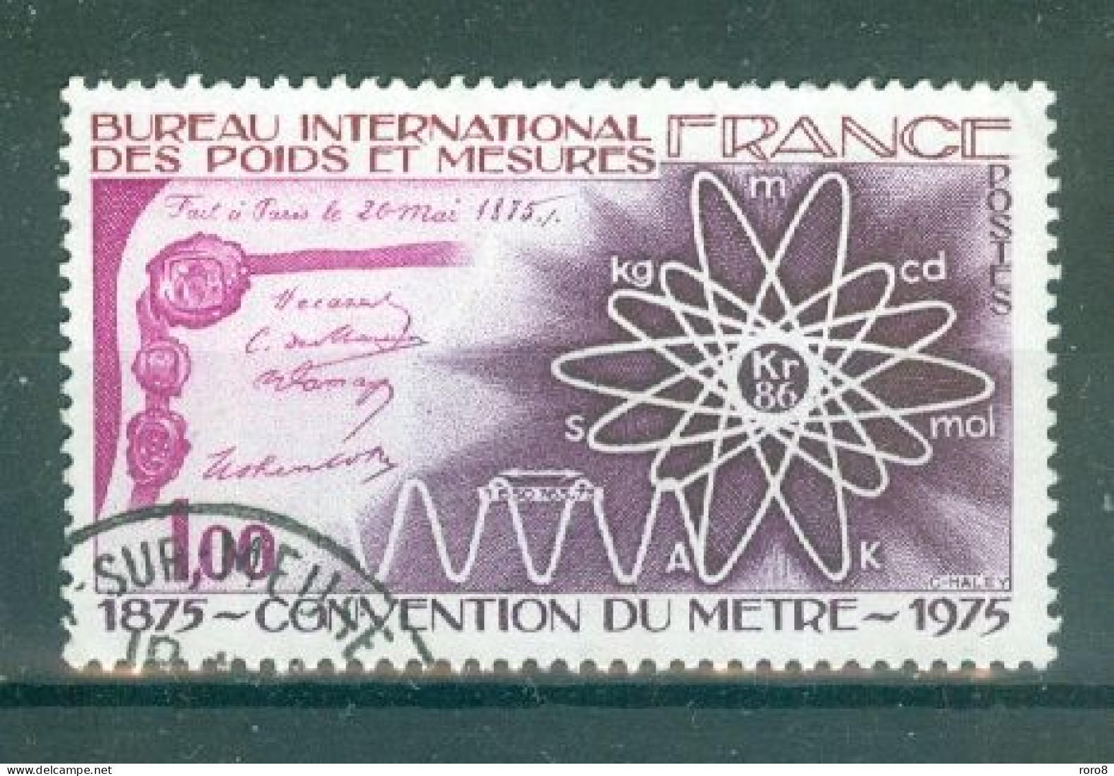 FRANCE - N° 1844 Oblitéré - Convention Du Mètre. - Used Stamps