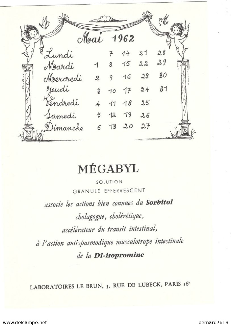 Publicite Pharmaceutique Illustrateur Peynet -  Calendrier 1962 - Pubblicitari