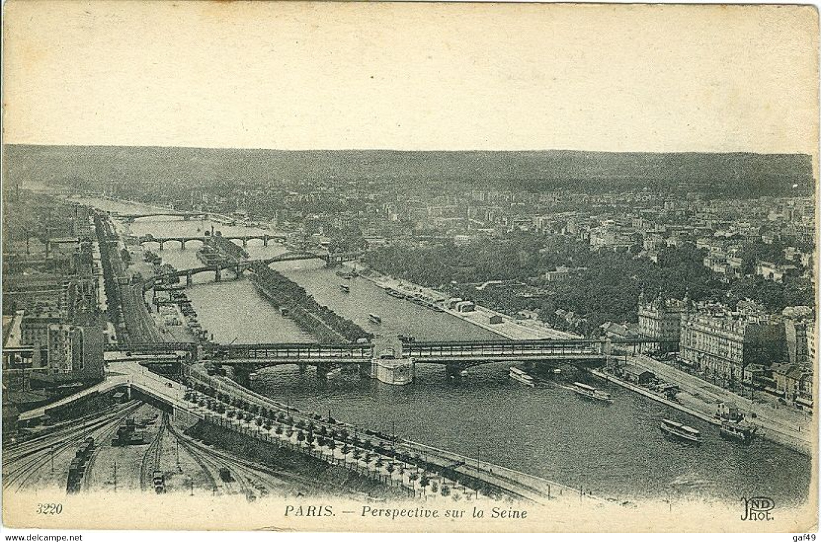 Carte Postale Paris Perspective Sur La Seine Bon état (2 Scans) - La Seine Et Ses Bords
