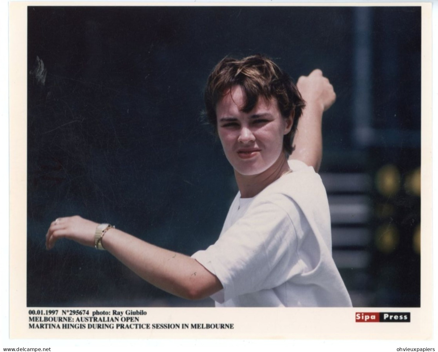 2 PHOTOS ORIGINALES TENNIS MATINA HINGIS  EN 1997 SIPA PRESS - Sports