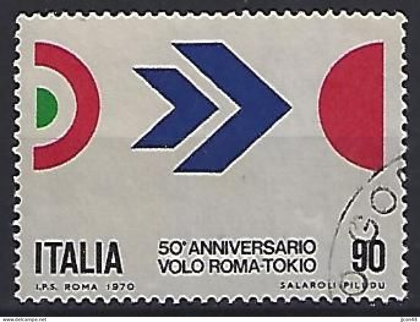 Italy 1970  50 Jahrestag Des Erstfluges Rom-Tokio  (o) Mi.1308 - 1961-70: Oblitérés