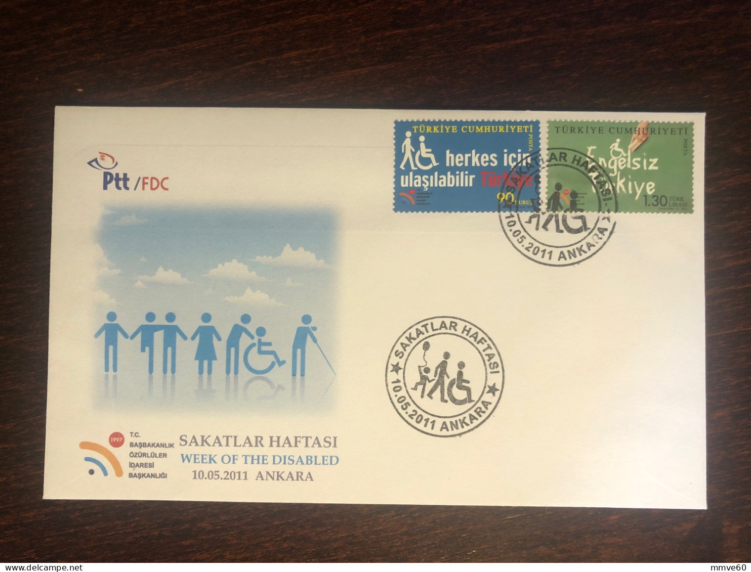 TURKEY FDC COVER 2011 YEAR DISABLED PEOPLE HEALTH MEDICINE STAMPS - FDC