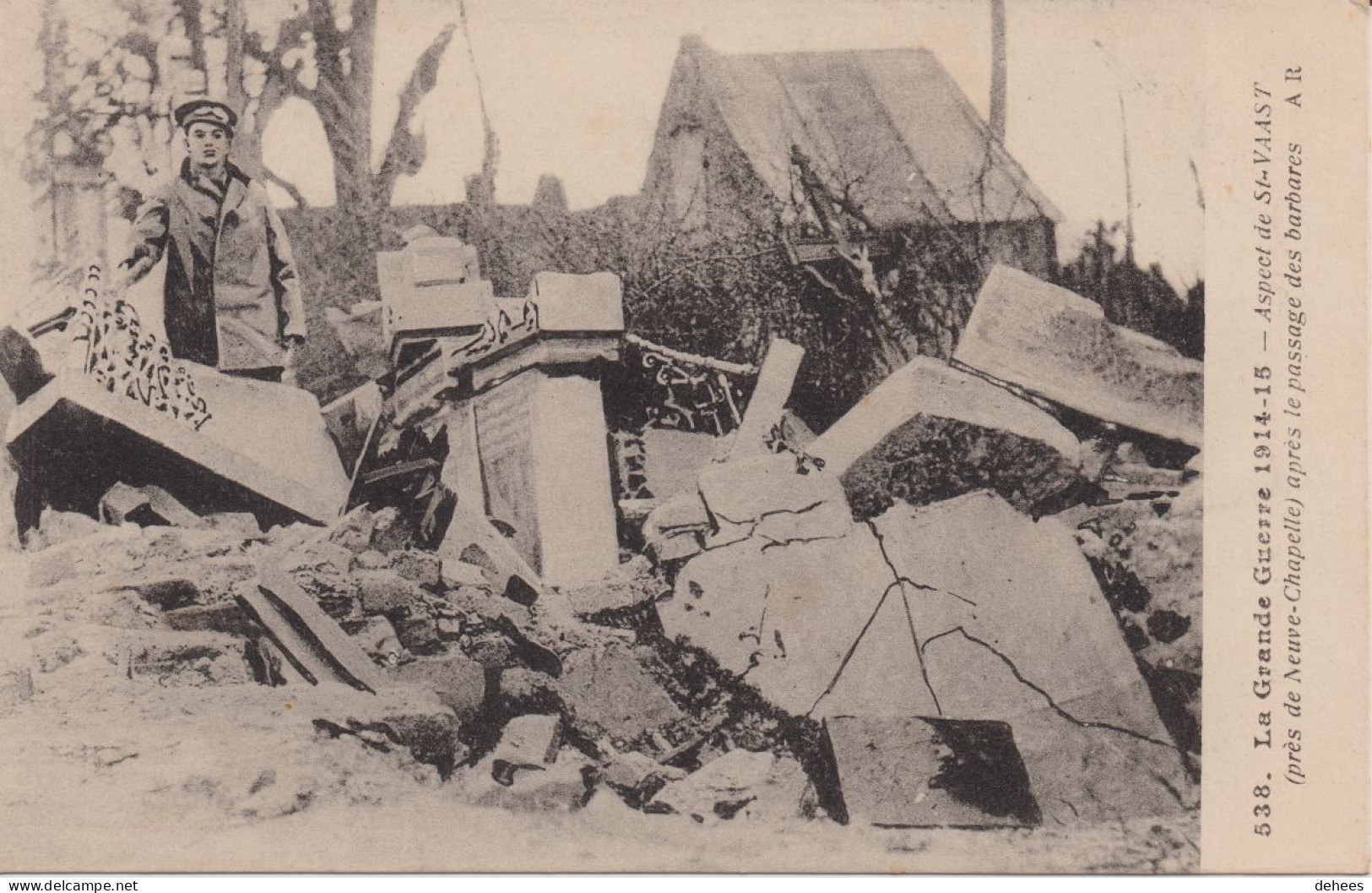 La Grande Guerre 1914 - 15, Aspect De Saint-Vaast (62) (Près De Neuve-la-Chapelle) Après Le Passage Des Barbares - 1914-18