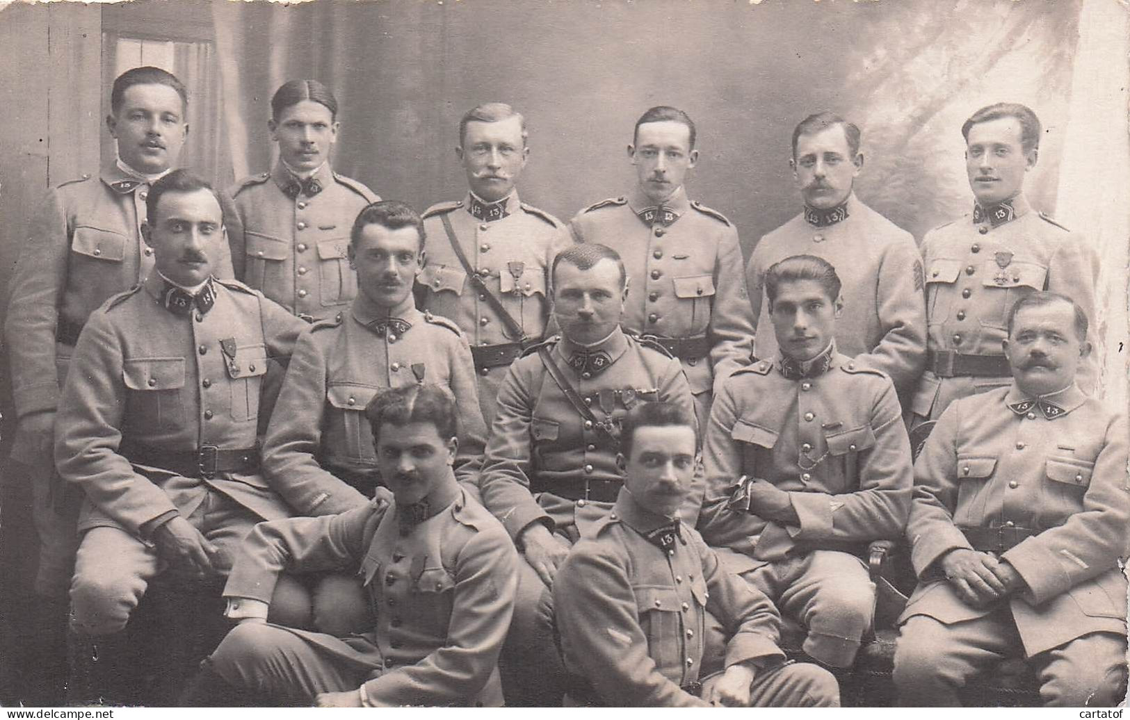Photo-CPA . DIEZ Le 14 Juillet 1919 . Groupe Des Sous-Officiers Du 3e Escadron Du 13e Dragons . - Diez