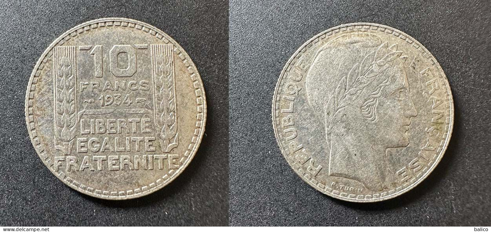 10 Francs Turin 1934 - Argent - Réf, M 8 - 10 Francs