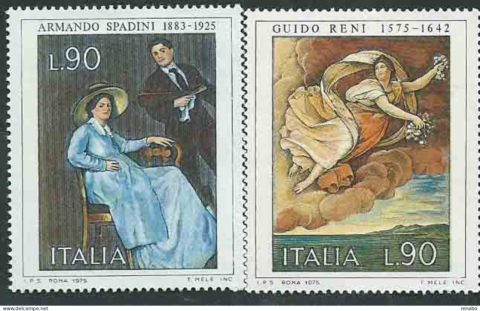 Italia, Italy, Italie 1975; Painting: Guido Reni ( 1575-1642 ) E Armando Spadini.( 1883-1925 ). Serie Completa, New - Autres & Non Classés