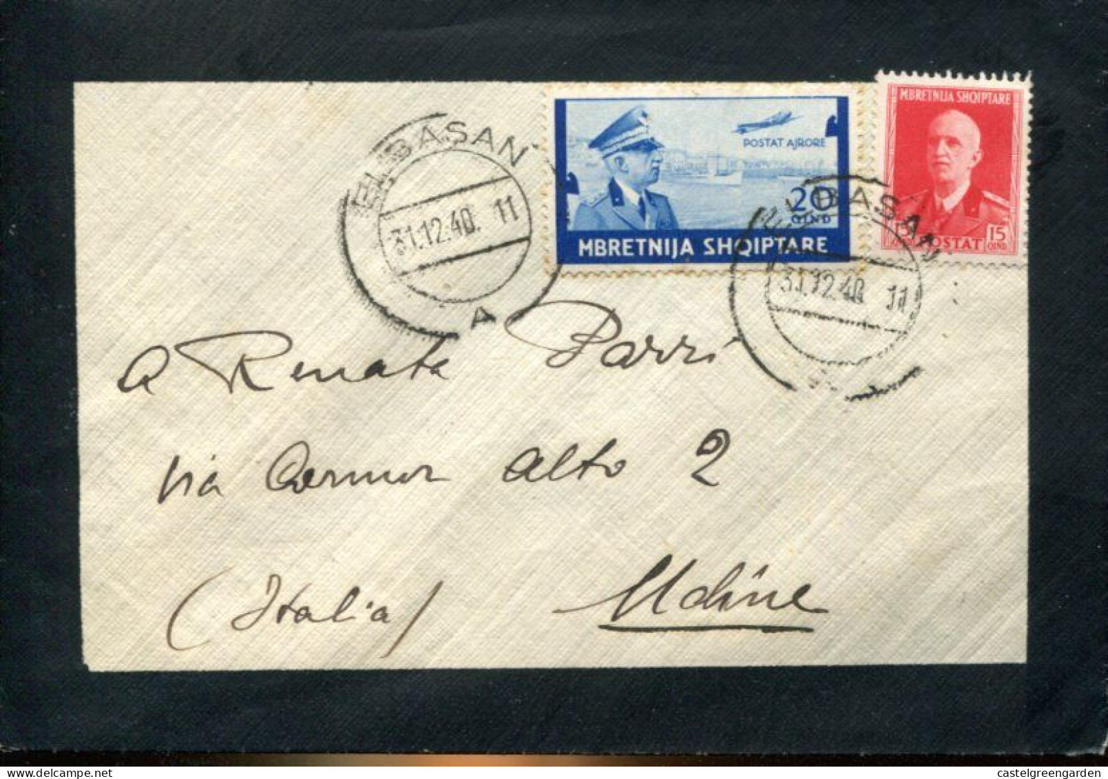 X0405 Albania,circuled Cover 1940 From Elbadan To Udine (see 2 Scan) - Albanie