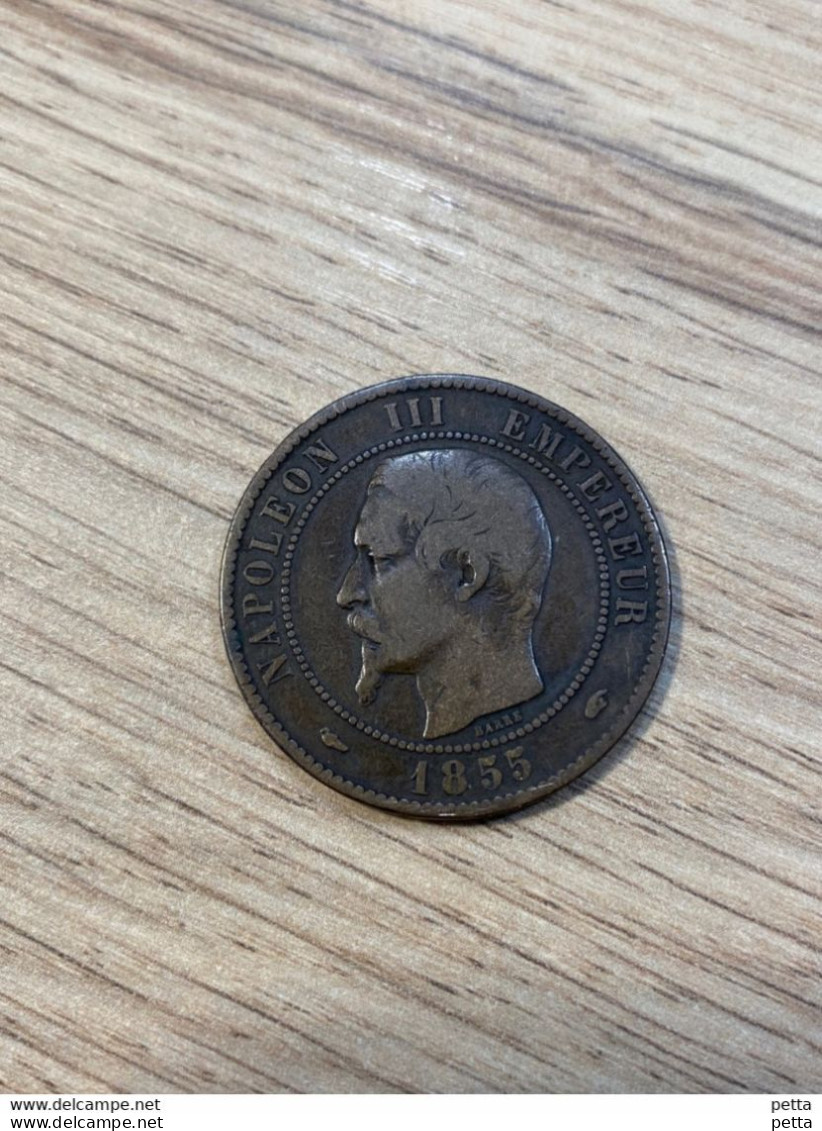 Pièce De 10 Centimes Napoléon III 1855A Chien / Vendu En L’état (50) - 10 Centimes