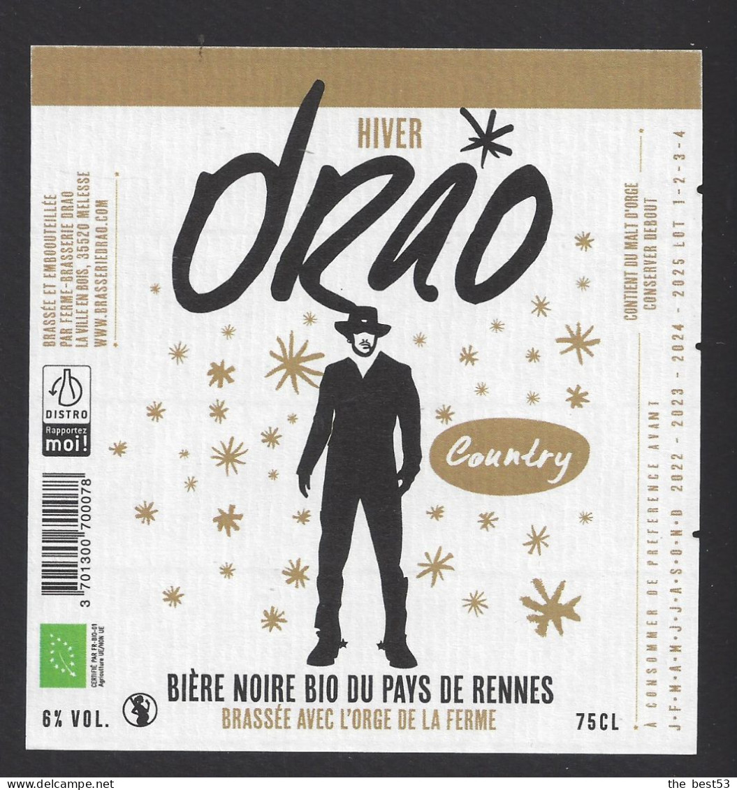 Etiquette De Bière Hiver  -  Country  -  Brasserie Drao  à Melesse  (35)  -  Thème Danse - Bier