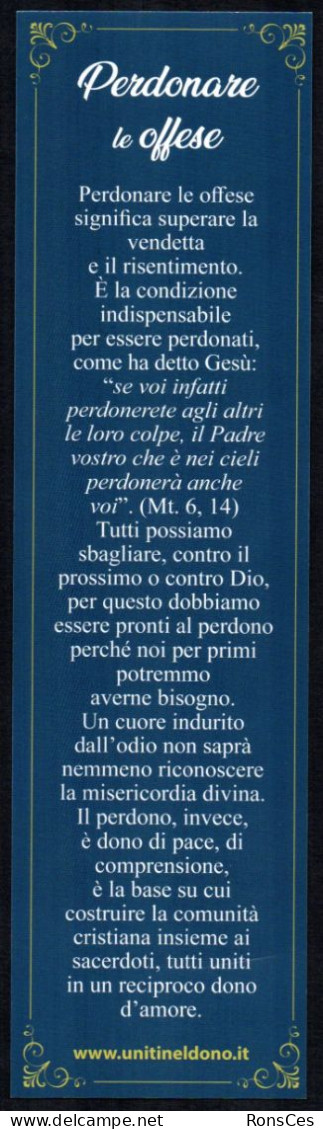 RELIGION - ITALIA - SEGNALIBRO / BOOKMARK UNITI NEL DONO - PERDONARE LE OFFESE - QUINTA OPERA MISERICORDIA - I - Lesezeichen