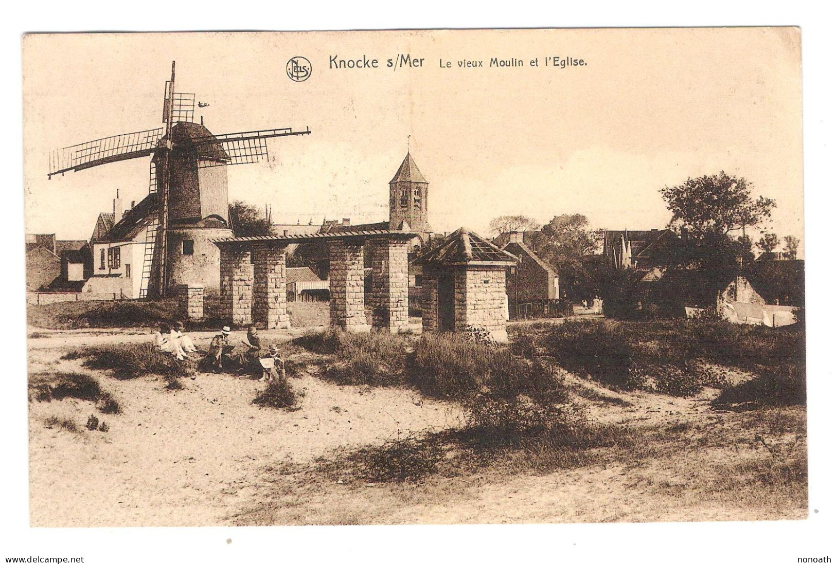 CPA Knocke S/Mer Le Vieux Moulin Et L'Eglise - Circulée En 1927 - Knokke