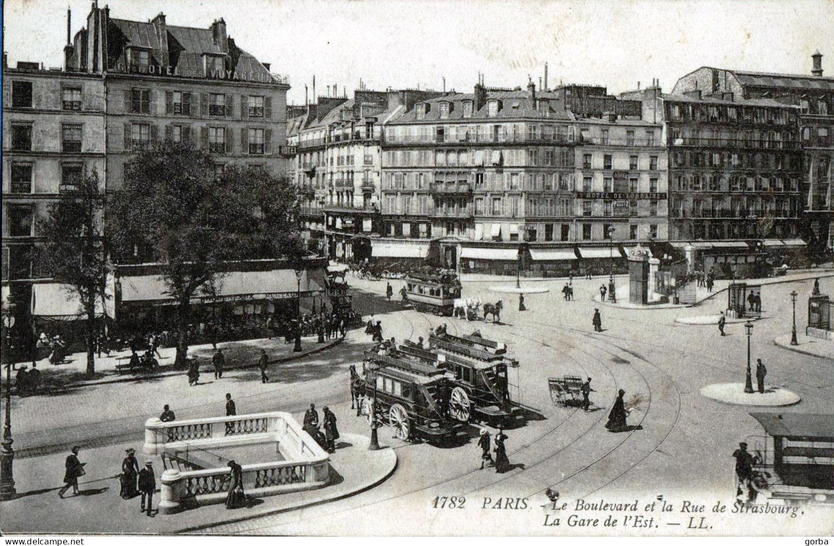 *CPA - 75 - PARIS - La Gare De L'Est - Bd Et Rue De Strasbourg - Pariser Métro, Bahnhöfe
