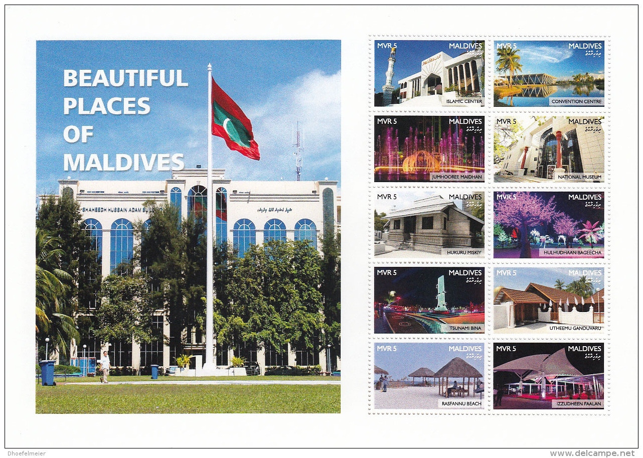 MALDIVES 2016 ** Places Of Maldives Plätze Der Malediven M/S - OFFICIAL ISSUE - A1708 - Otros & Sin Clasificación