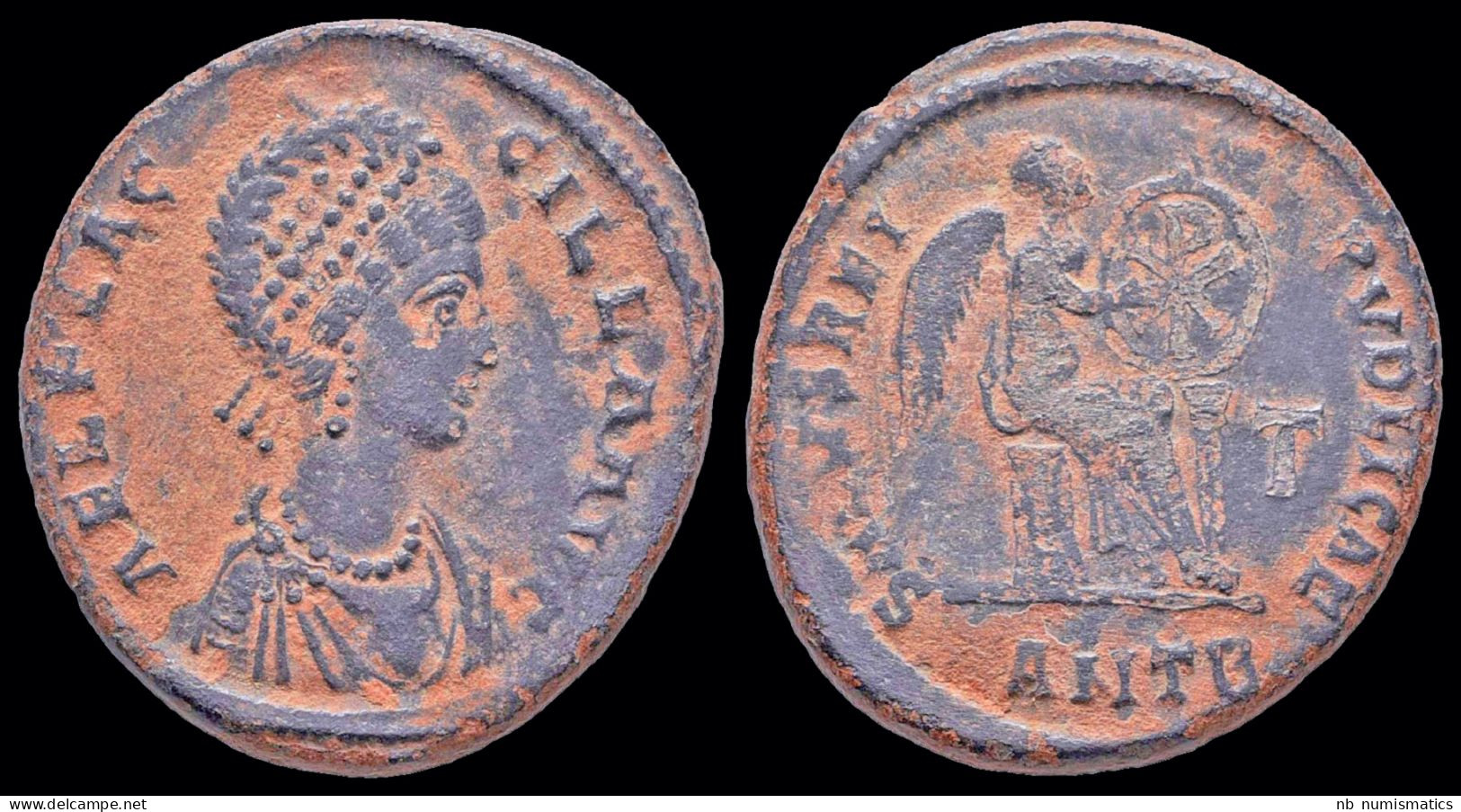 Aelia Flaccilla AE2 Victory Seated Right - El Imperio Christiano (307 / 363)