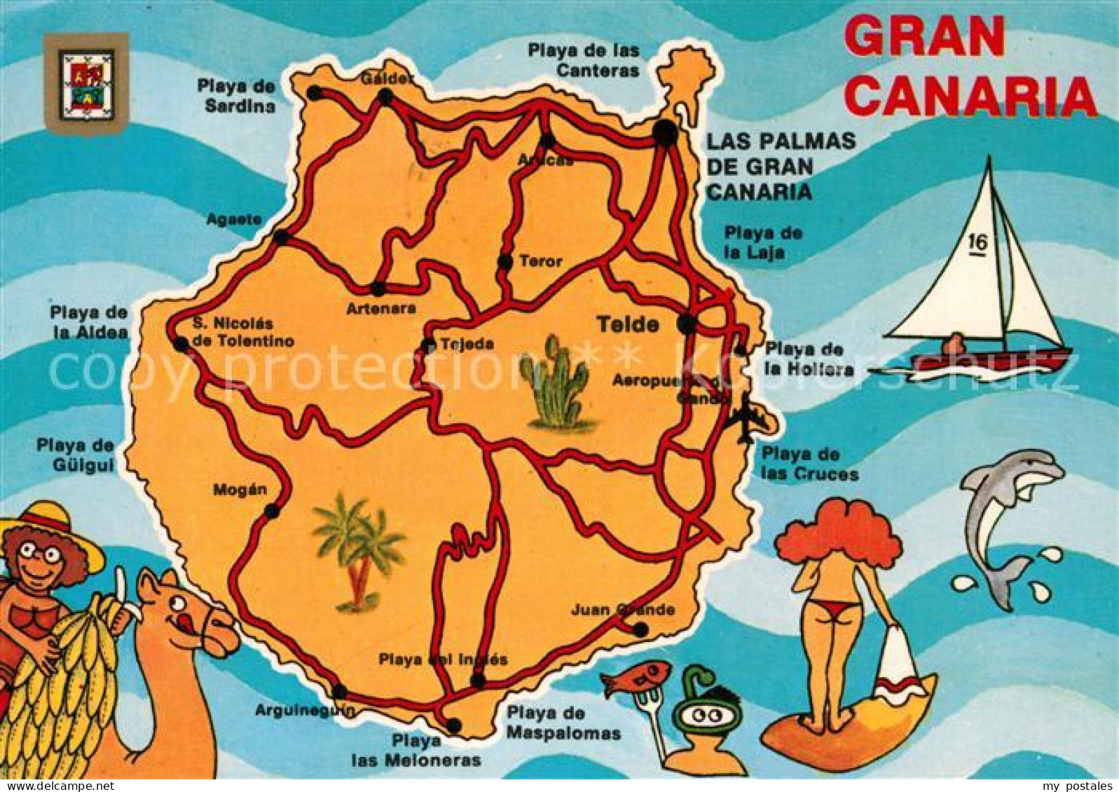 73306002 Gran Canaria Mapa De La Isla Landkarte Gran Canaria - Sonstige & Ohne Zuordnung