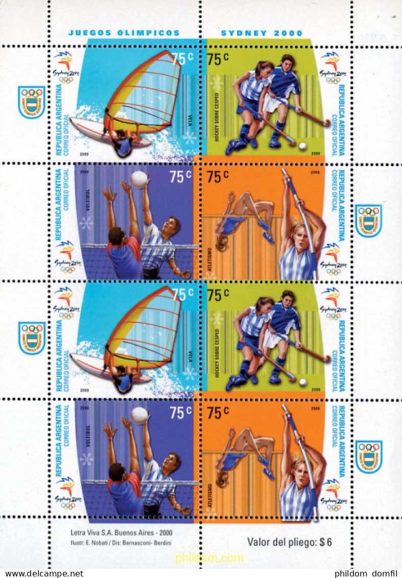 8630 MNH ARGENTINA 2000 27 JUEGOS OLIMPICOS VERANO SYDNEY 2000 - Unused Stamps