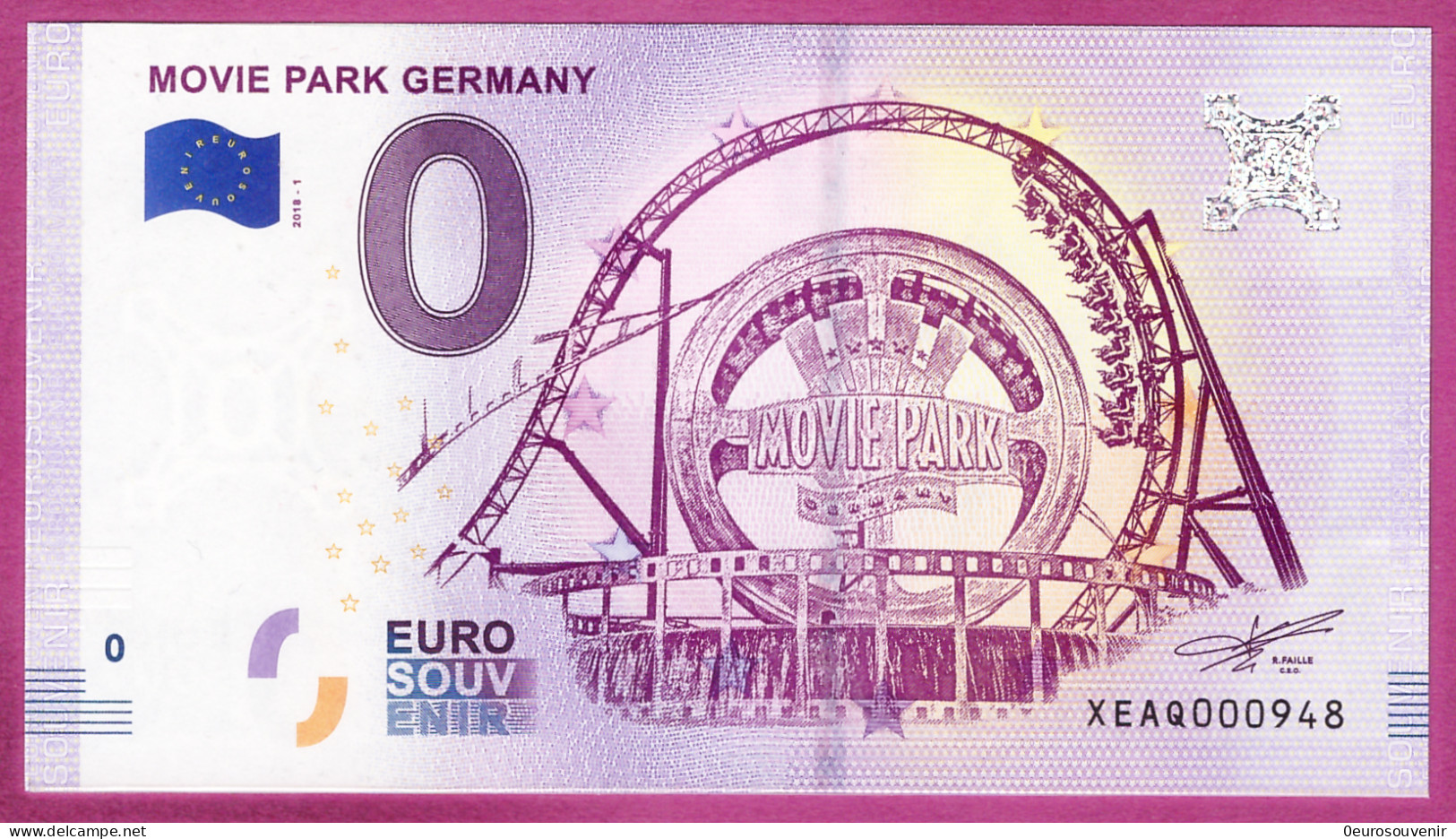 0-Euro XEAQ 2018-1 MOVIE PARK GERMANY - Essais Privés / Non-officiels