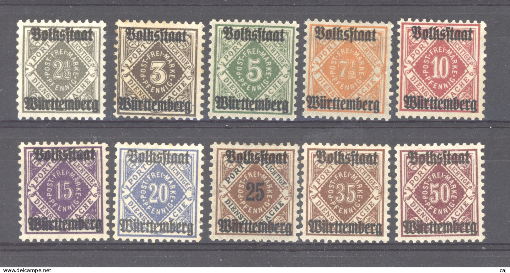 Wurtemberg  -  Service  :  Mi  134-43  * - Mint