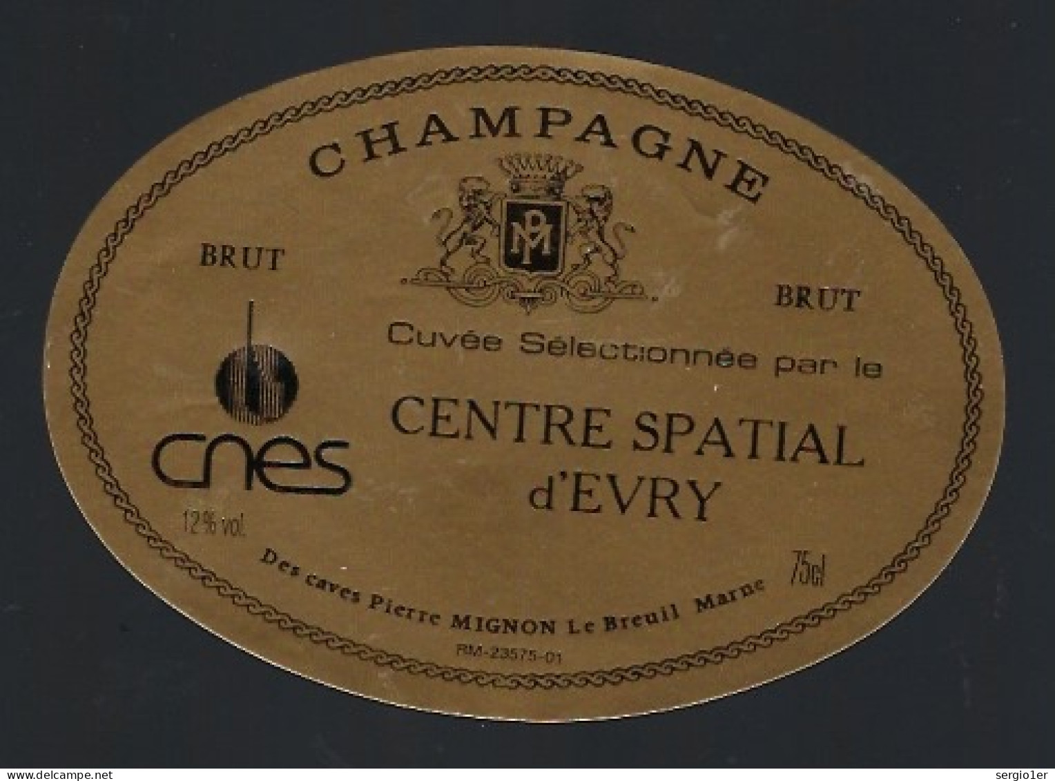 Etiquette Champagne Brut CNES Centre Spécial D'Ivry  Pierre Mignon Le Breuil Marne 51 - Champan