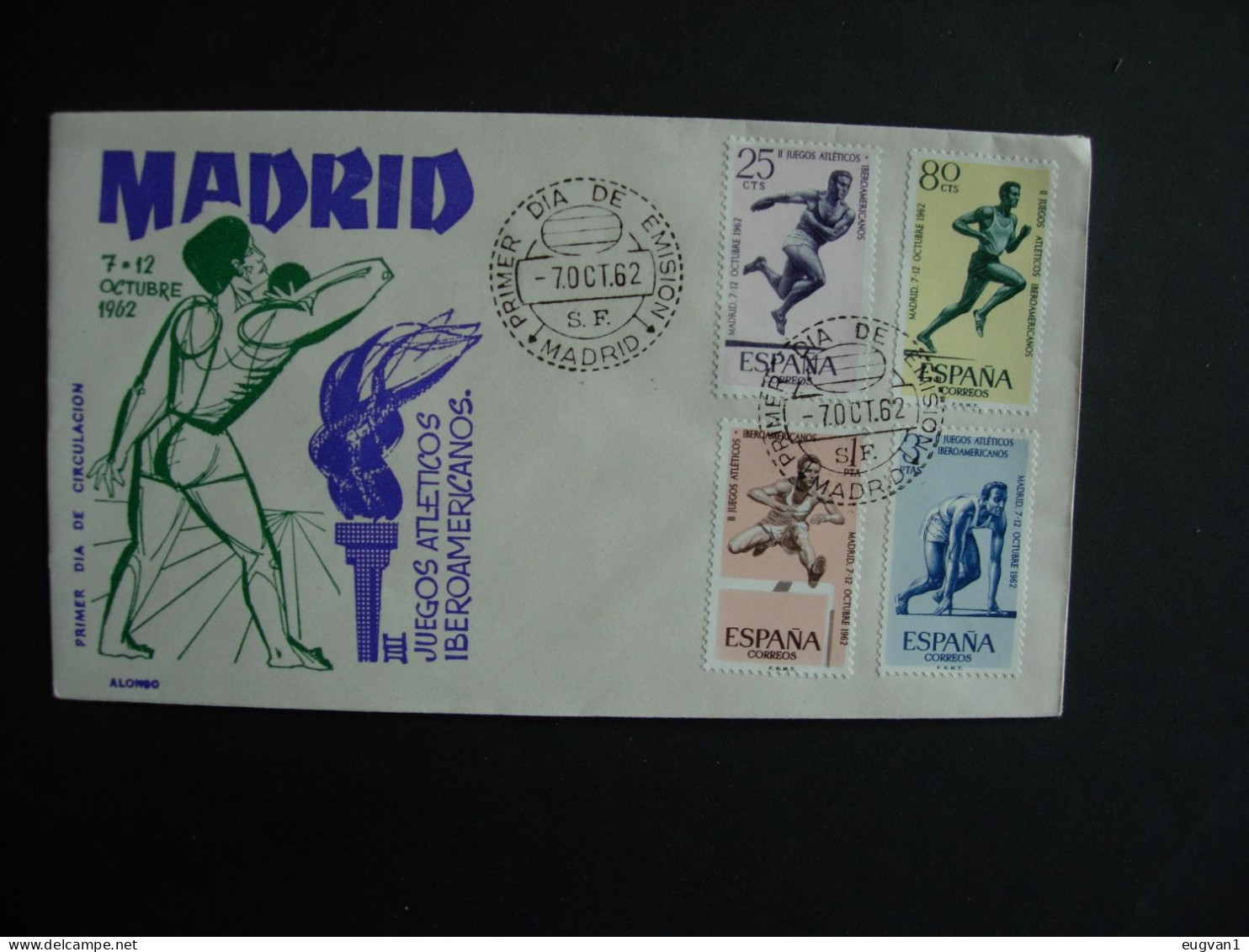 Espagne.1121/24. Jeux Athéltiques Libéroamér. Cachet 1er Jour 7.10.1962 - Leichtathletik