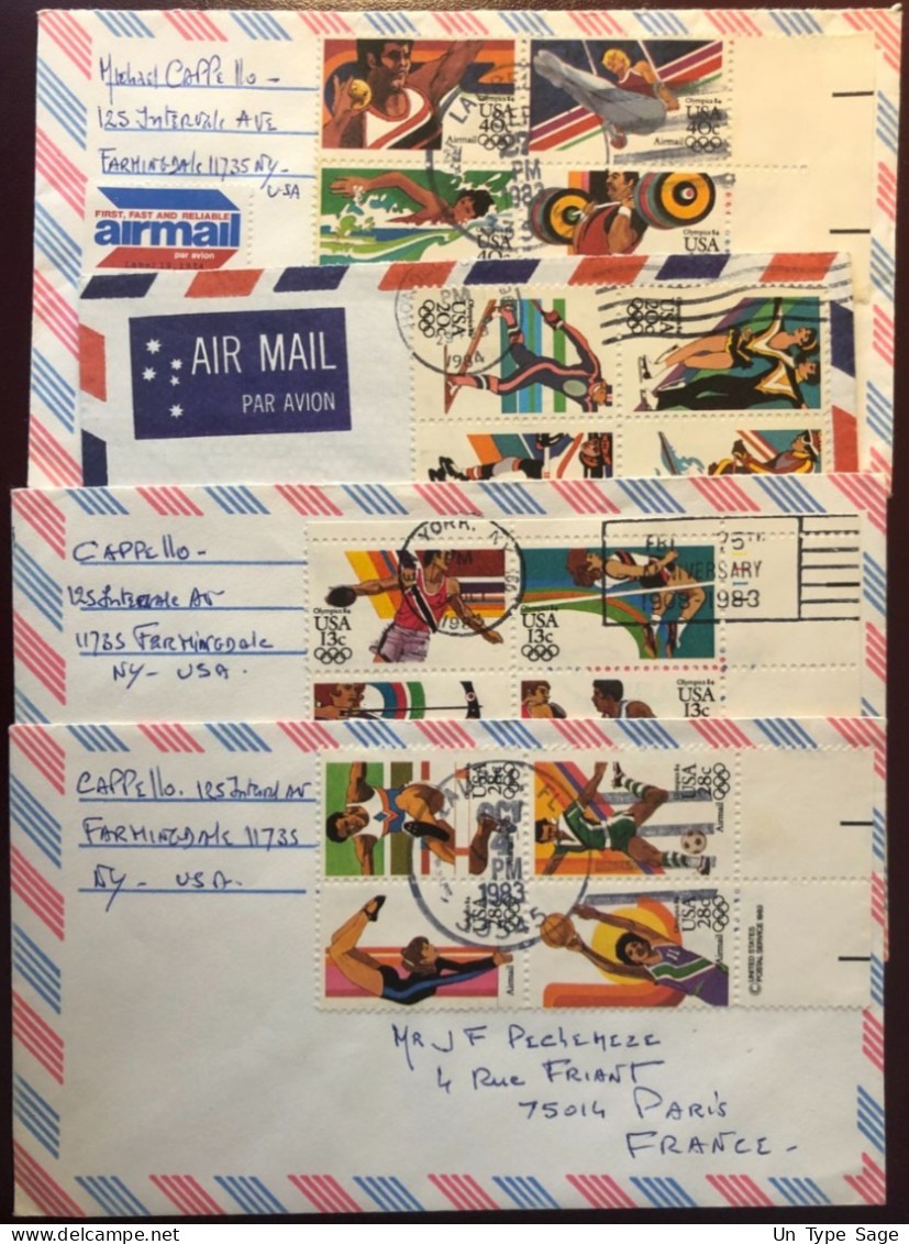 Etats-Unis, Lot De 4 Enveloppes JEUX OLYMPIQUE 1984 - (B2701) - Marcofilie