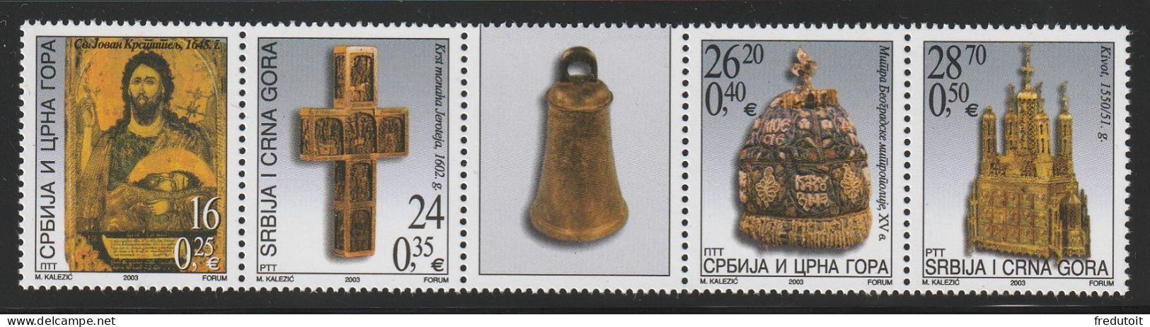 Serbie Et Montenegro - N°2998/3001 ** (2003) Pièces Du Musée De L'église Orthodoxe Serbe. - Serbien