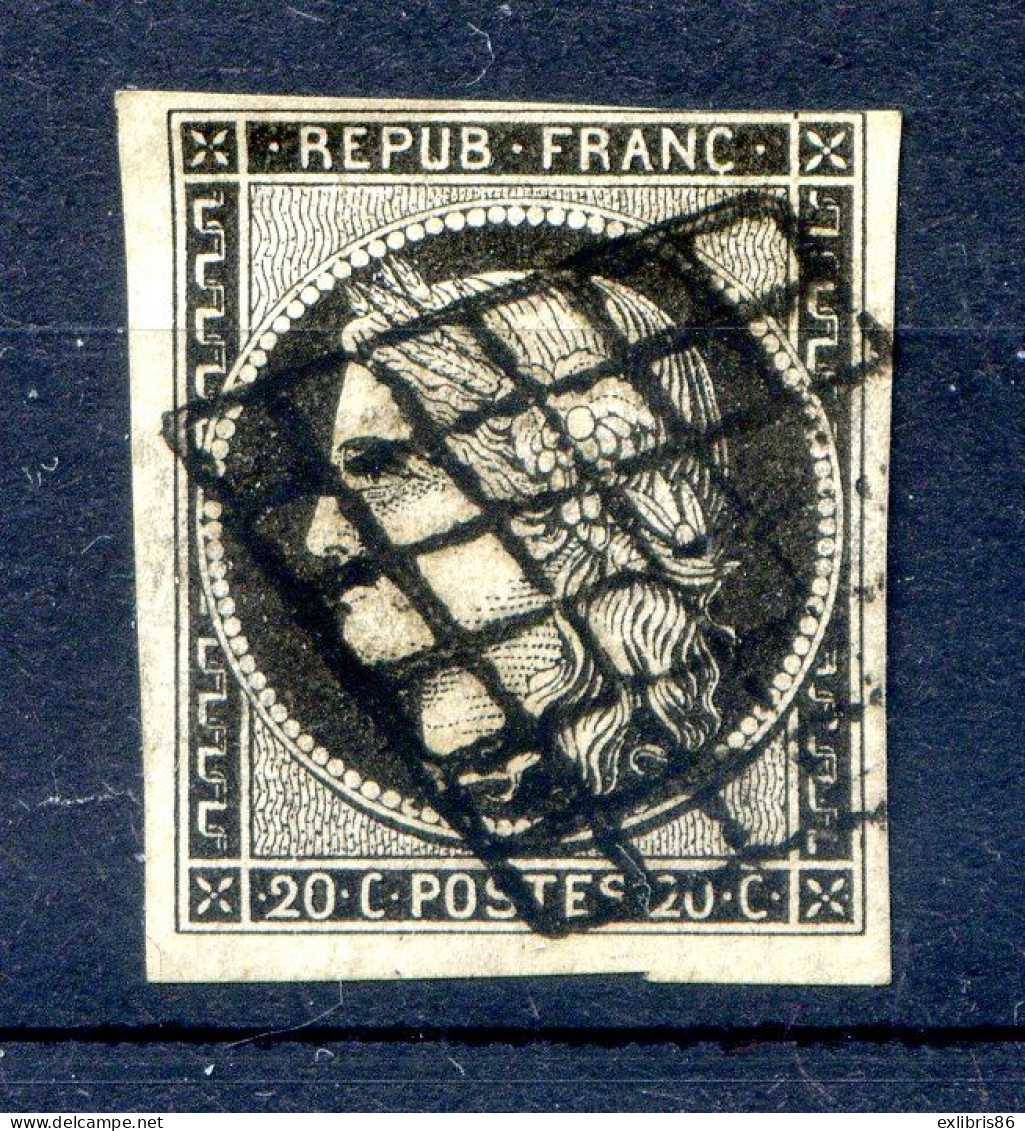 060524 TIMBRE FRANCE N°3    1  Filet Rasant - 1849-1850 Cérès