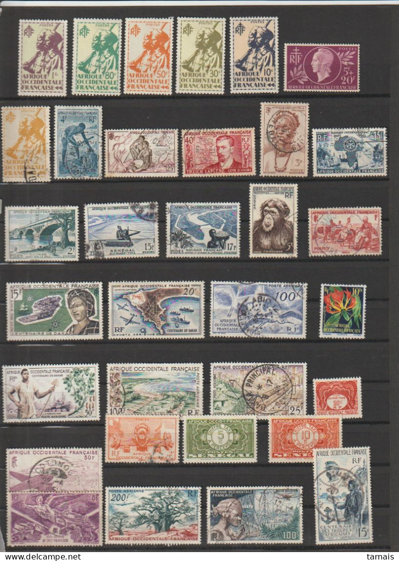 AOF Lot De 33 Timbres  (lot 8) - Gebruikt