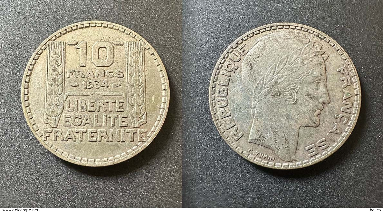 10 Francs Turin 1934 - Argent - Réf, M 10 - 10 Francs