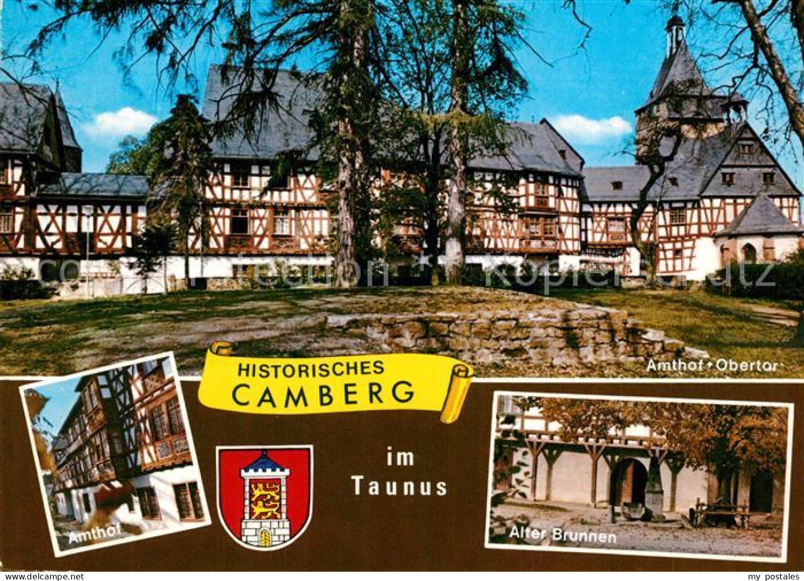 73305288 Camberg Bad Amthof Obertor Fachwerk Alter Brunnen Wappen Camberg Bad - Bad Camberg