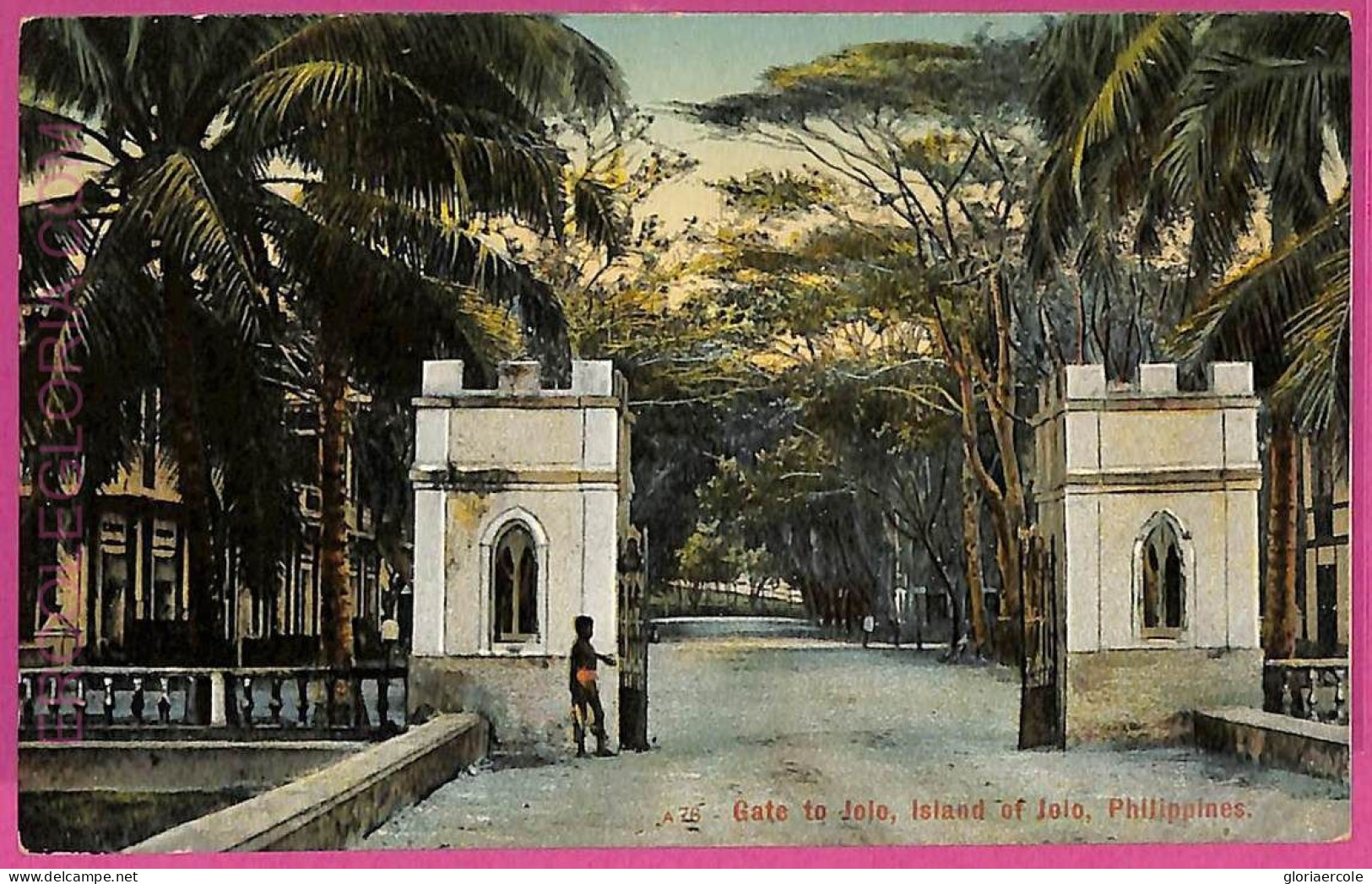 Ag3576 -  Philippines - VINTAGE POSTCARD  - Gate To Jolo, Island Of Jolo - Philippinen