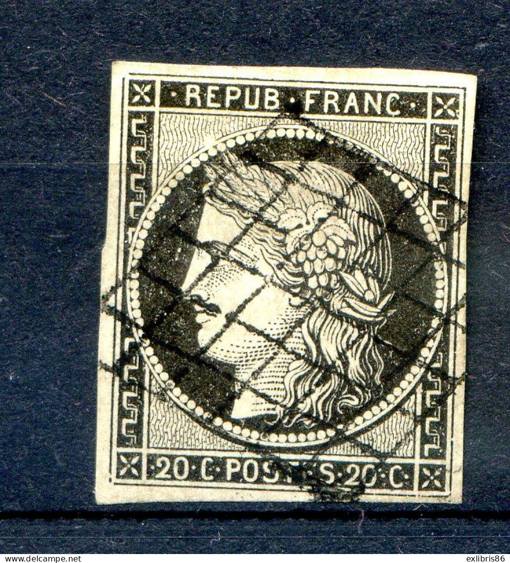 060524 TIMBRE FRANCE N°3    4 Marges  Signé TTB - 1849-1850 Cérès