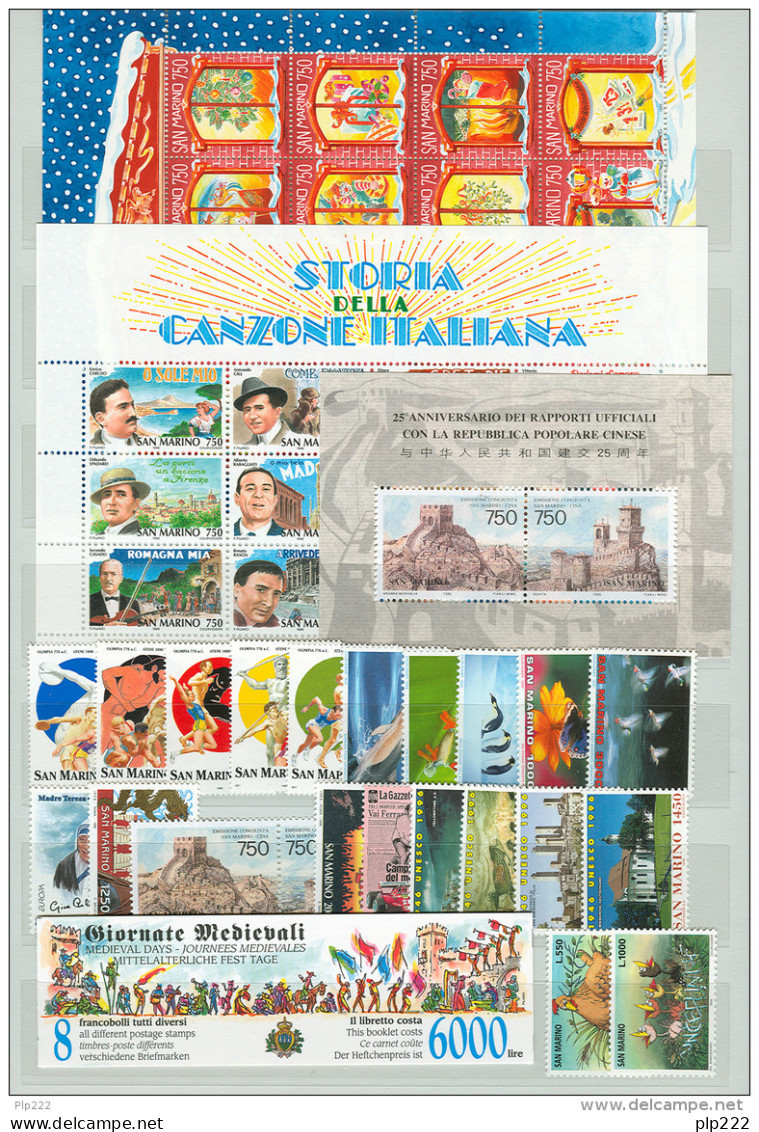 San Marino 1996 Annata Completa/Complete Year MNH/** - Annate Complete