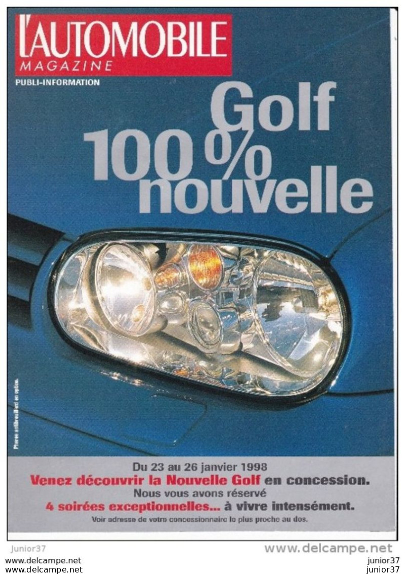L'Automobile-Magazine, Deux Publi-Information , Sur La  Volksvagen Golf 1998 - Auto/Moto