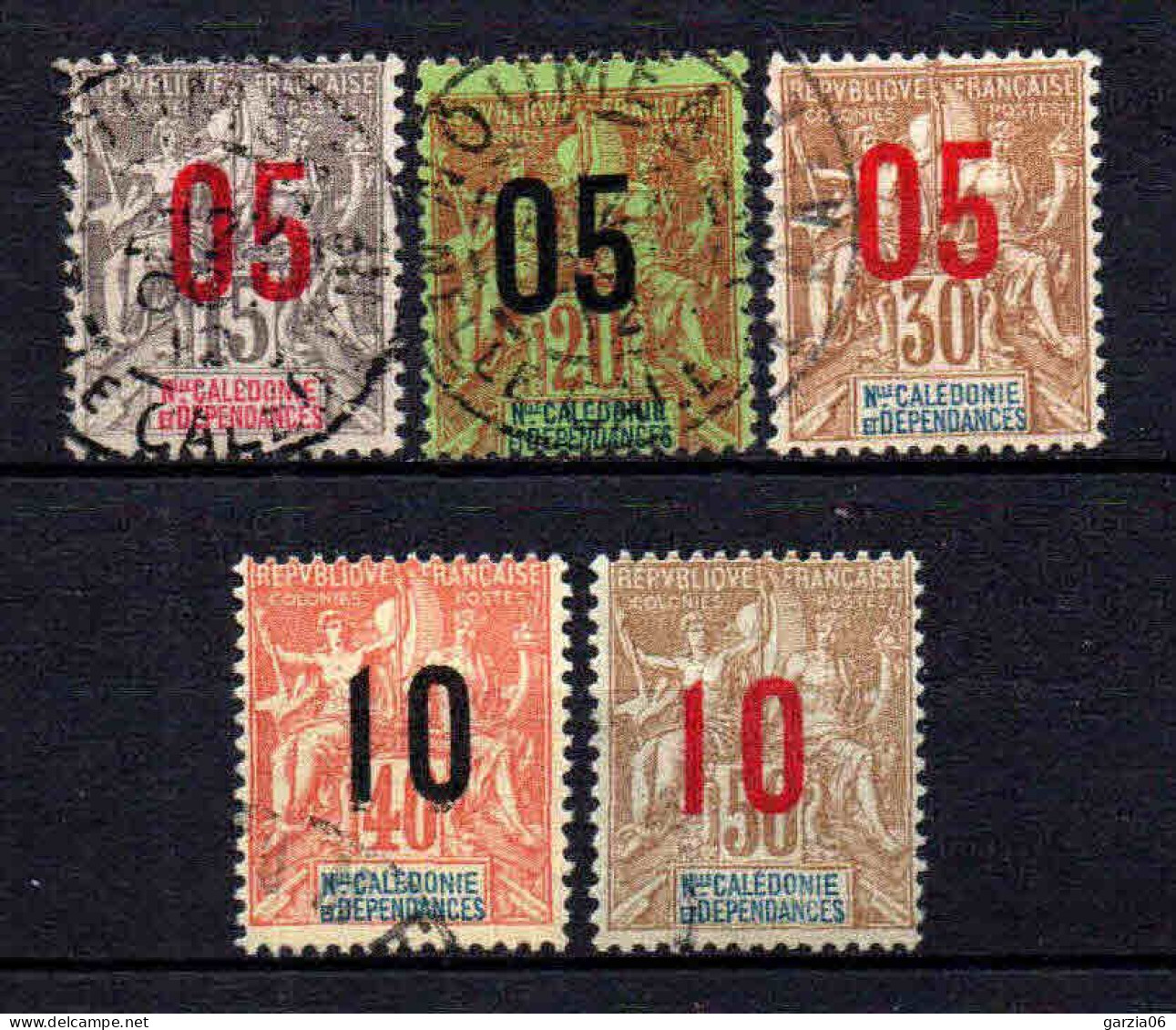 Nouvelle Calédonie  - 1912 -  Tb Antérieur Surch -   N° 105 à 109  - Oblit - Used - Used Stamps