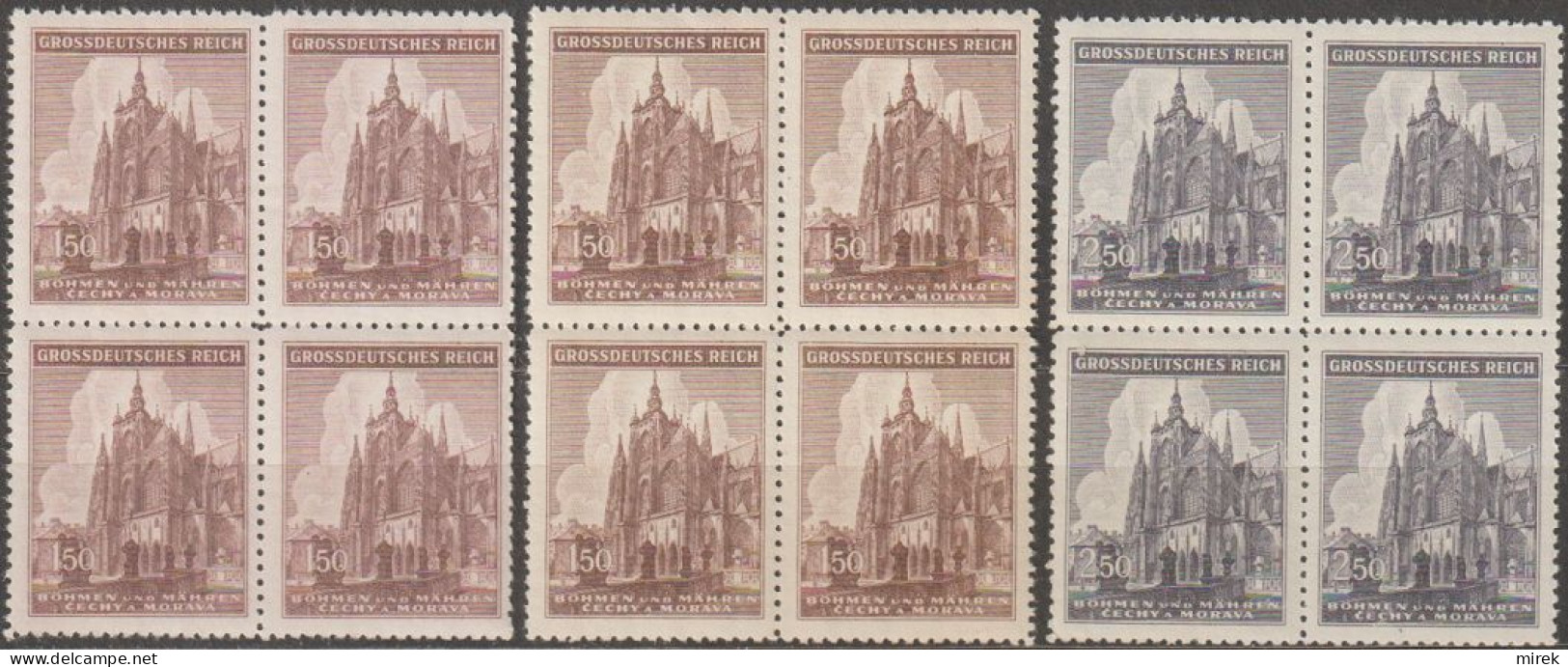 07/ Pof. 120-121, Colors 4-blocks - Unused Stamps