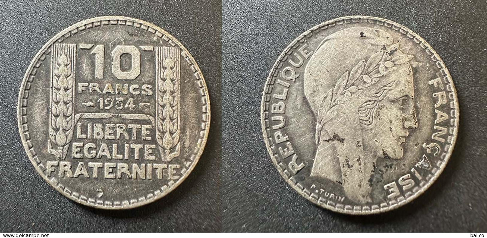10 Francs Turin 1934 - Argent - Réf, M 12 - 10 Francs