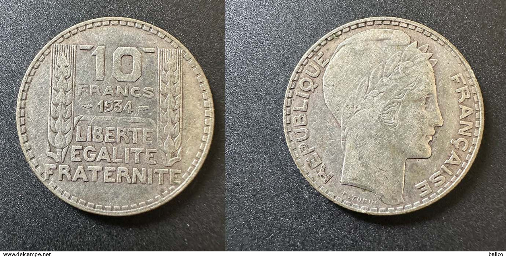 10 Francs Turin 1934 - Argent - Réf, M 14 - 10 Francs