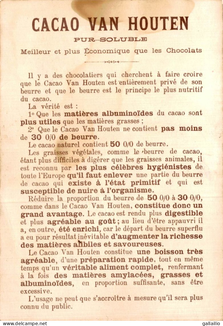 CHROMO GRAND FORMAT CACAO VAN HOUTEN LES CHIENS - Van Houten